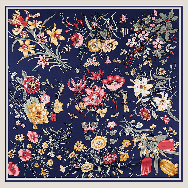 Scarf Silk Square - POBING dimi ipek eşarp kadın çiçekler